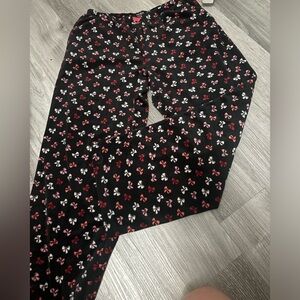 kate spade Black Pajama Pants with Red & White Bow Print